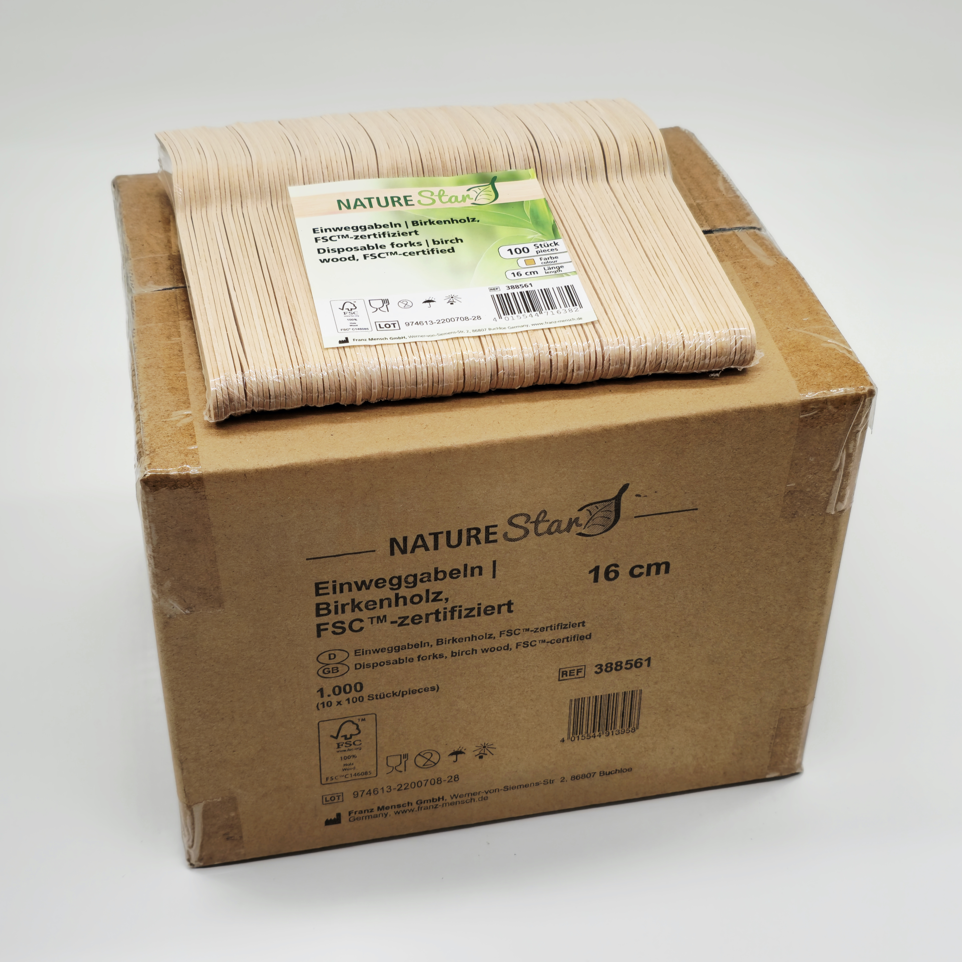 Bio Holzgabeln Einweg – 300 Stück | Ökologisches Besteck für Salate & Snacks