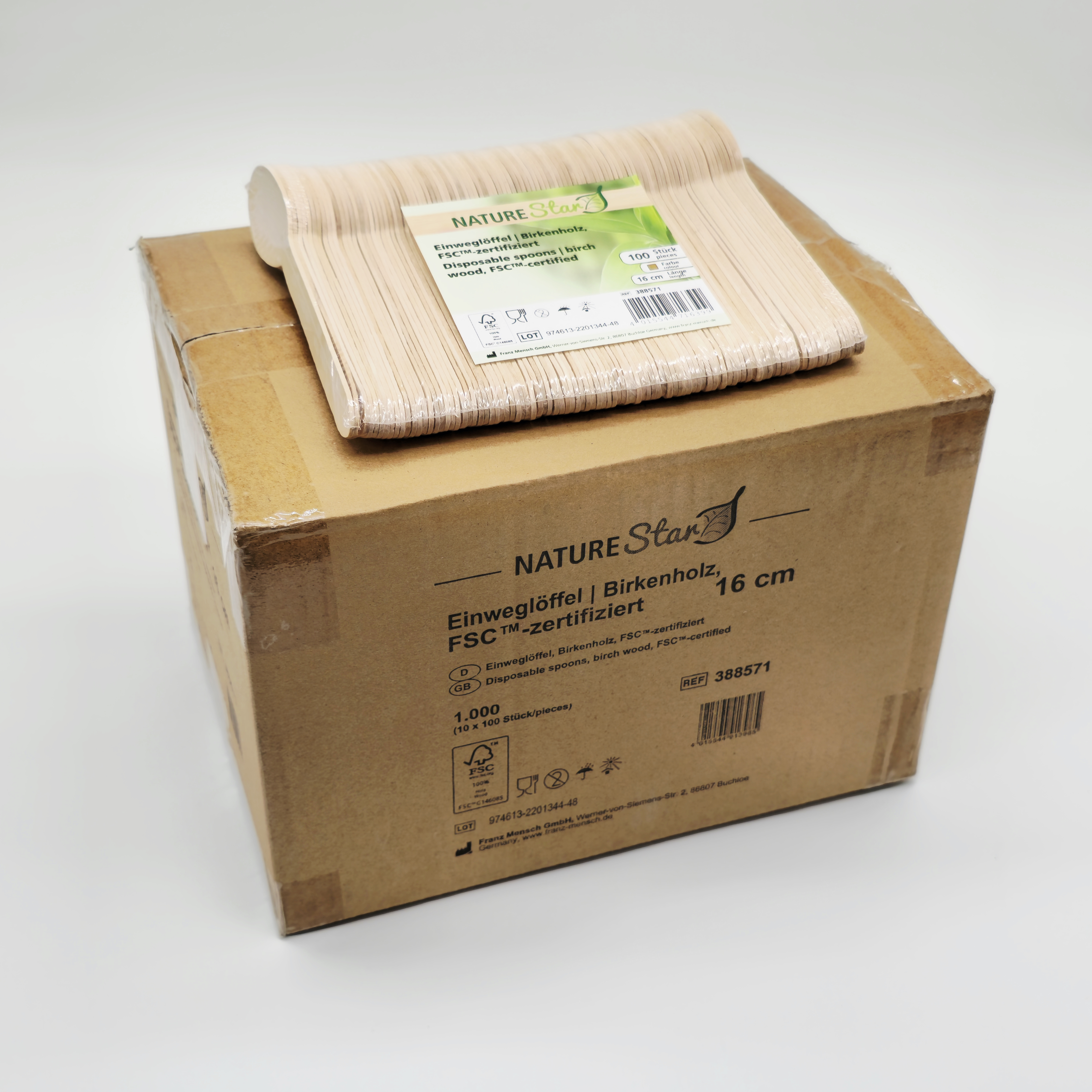 Bio Holzlöffel Einweg – 300 Stück | Nachhaltiges Besteck für Suppen & Desserts