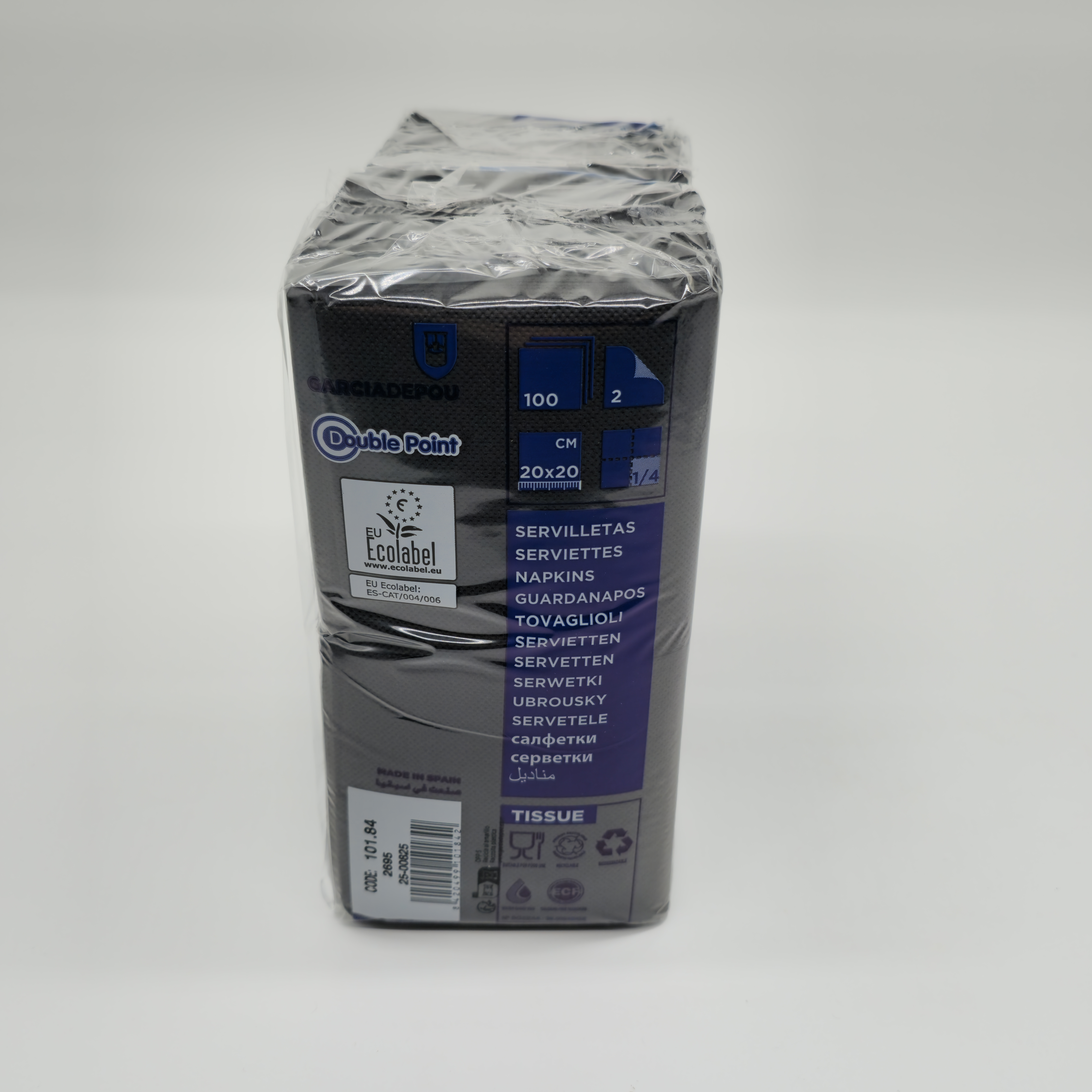 Cocktail-Servietten Schwarz – 1/4-Falz, 700 Stück | Edle Servietten für Bars & Lounges