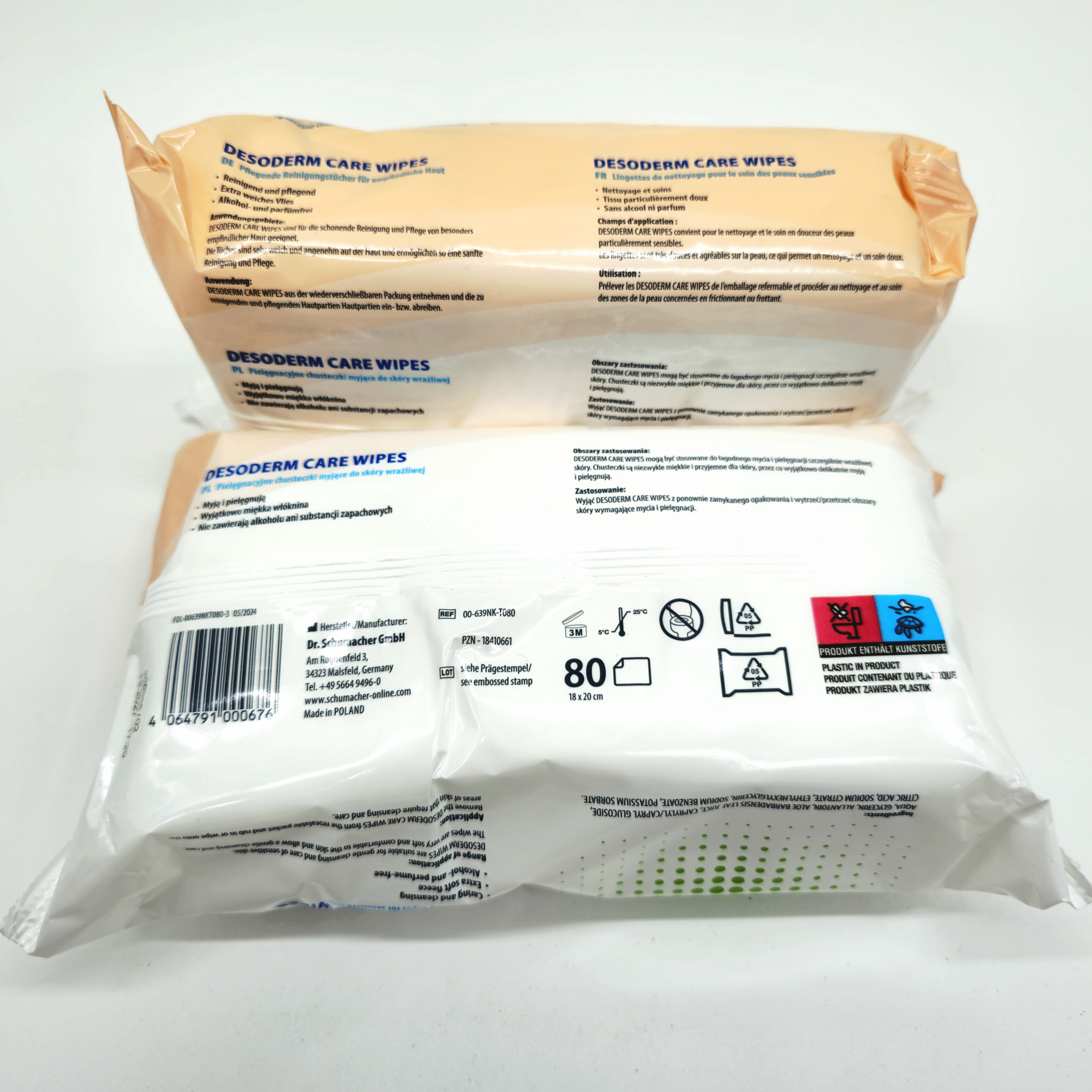 Desoderm Feuchttücher Care Wipes – 80 Stück | Desinfektionstücher für Hände & Flächen