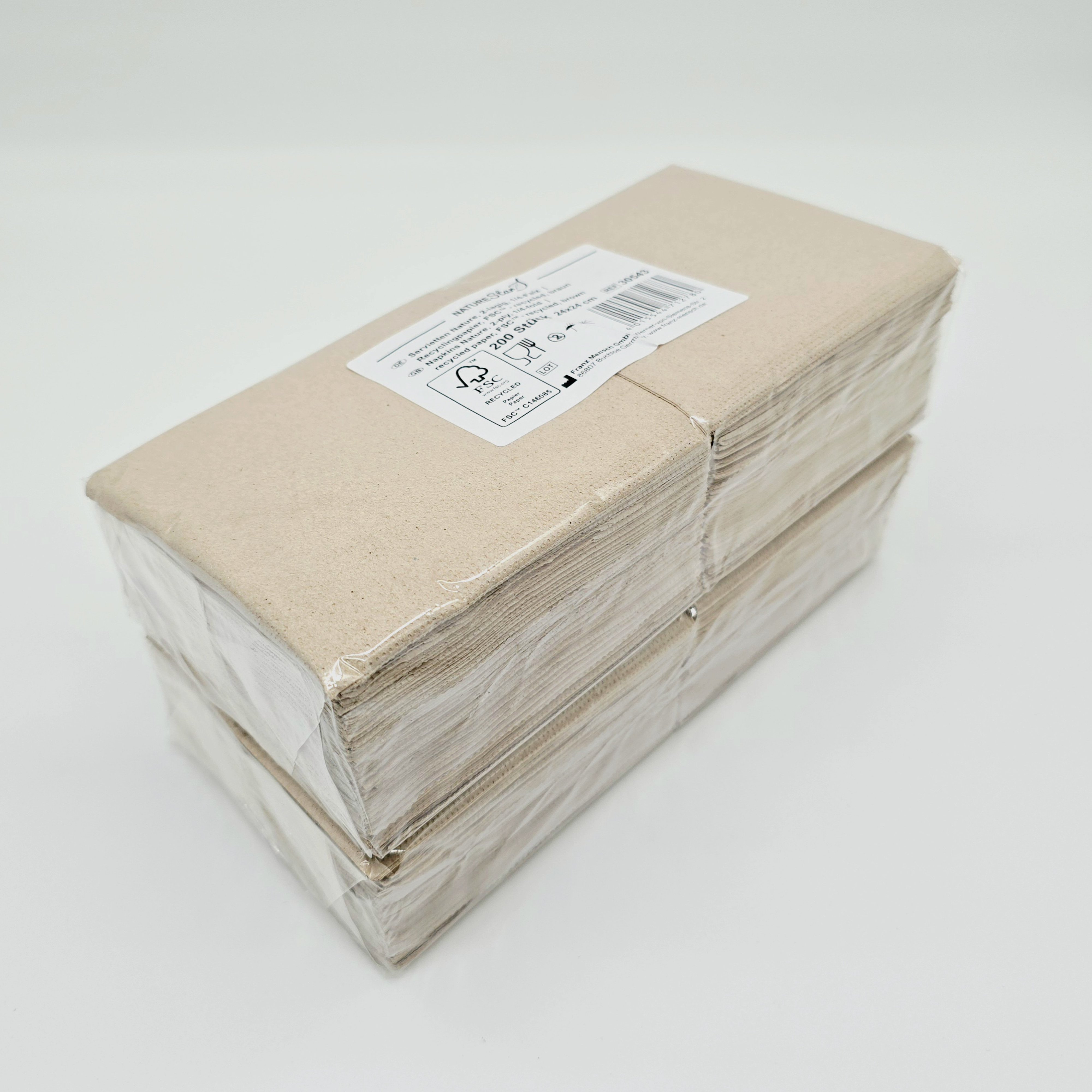 Cocktail-Servietten Recycling – 1/8-Falz, 500 Stück | Nachhaltige Servietten für Bars & Events