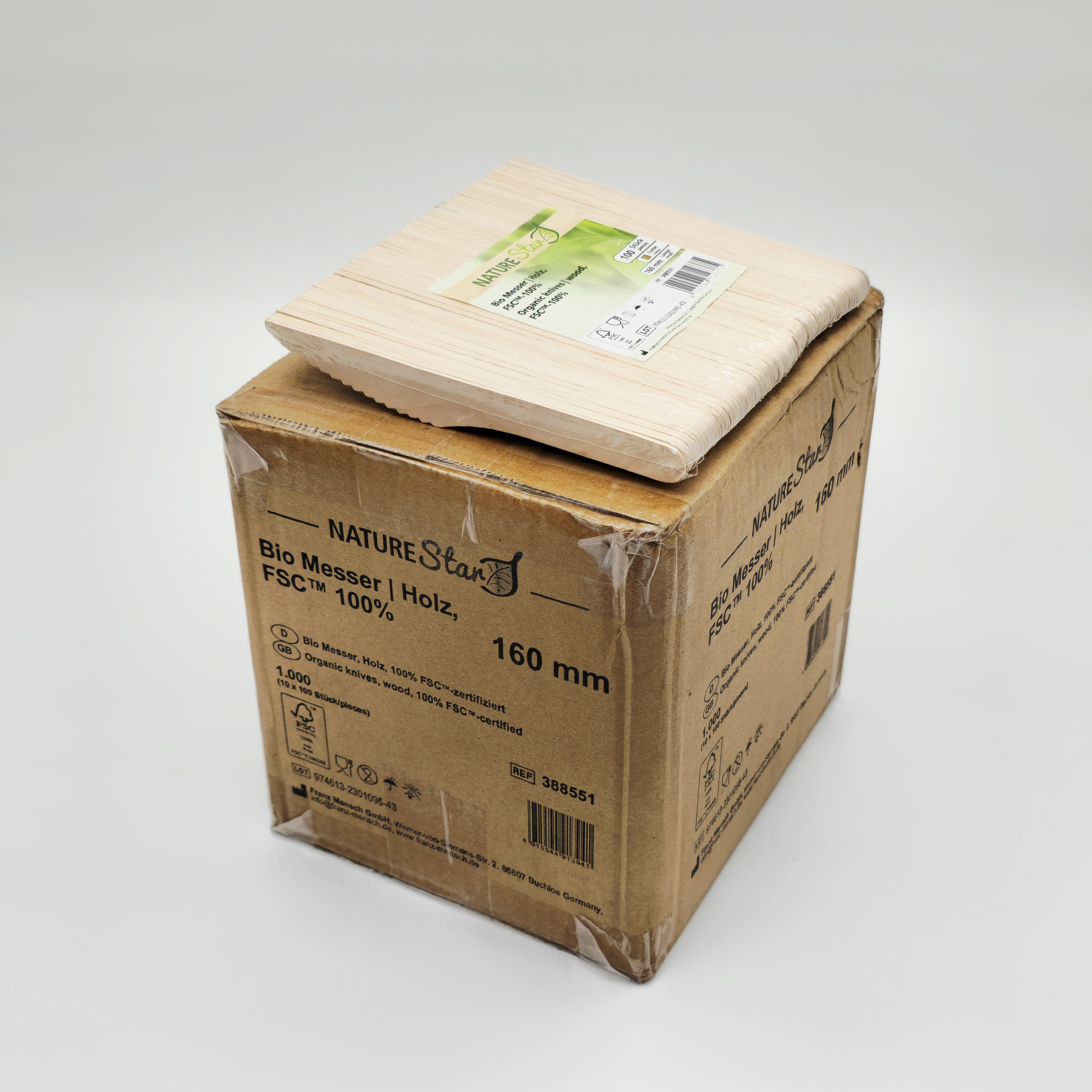 Bio Holzmesser Einweg – 300 Stück | Umweltfreundliches Besteck für To-Go & Catering