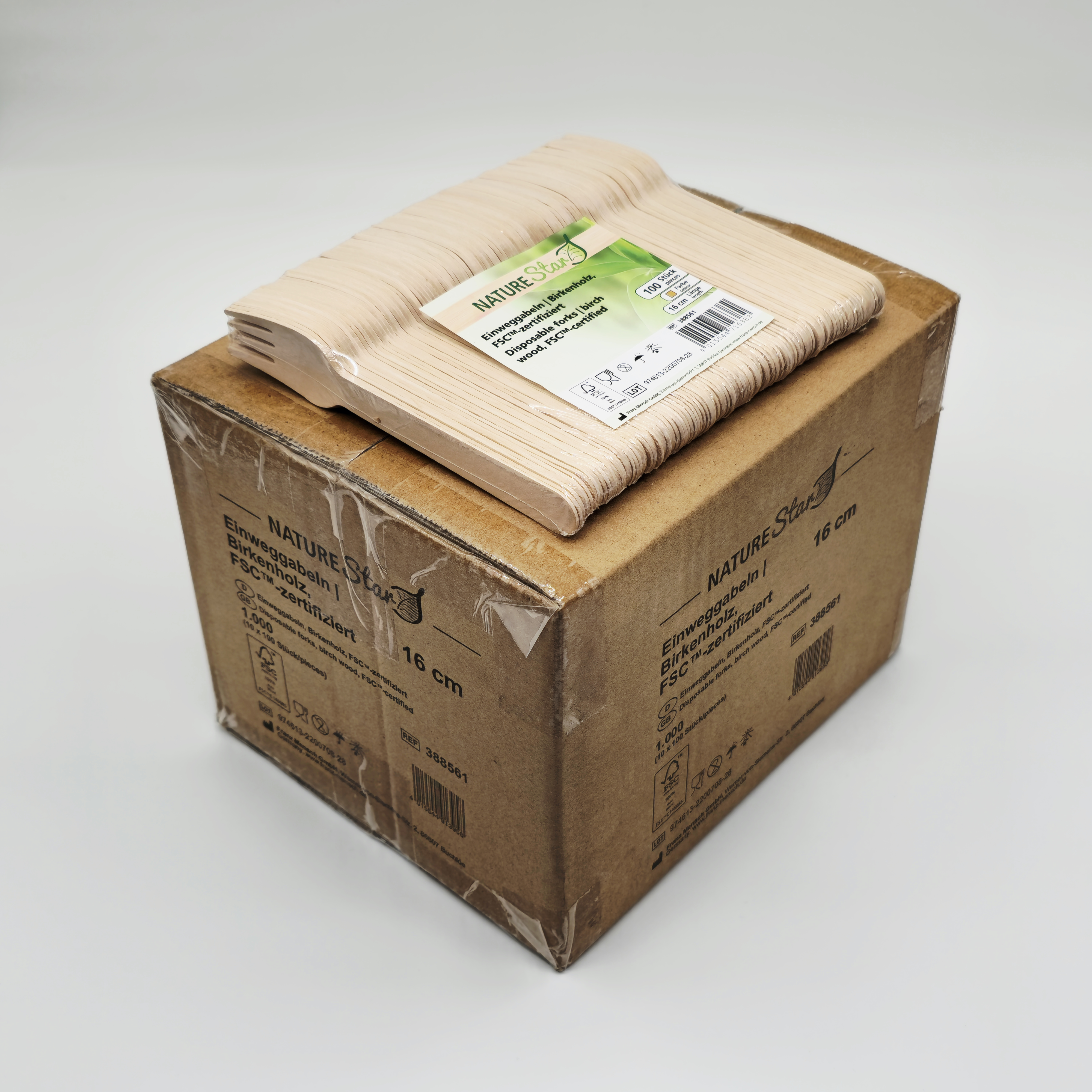 Bio Holzgabeln Einweg – 300 Stück | Ökologisches Besteck für Salate & Snacks