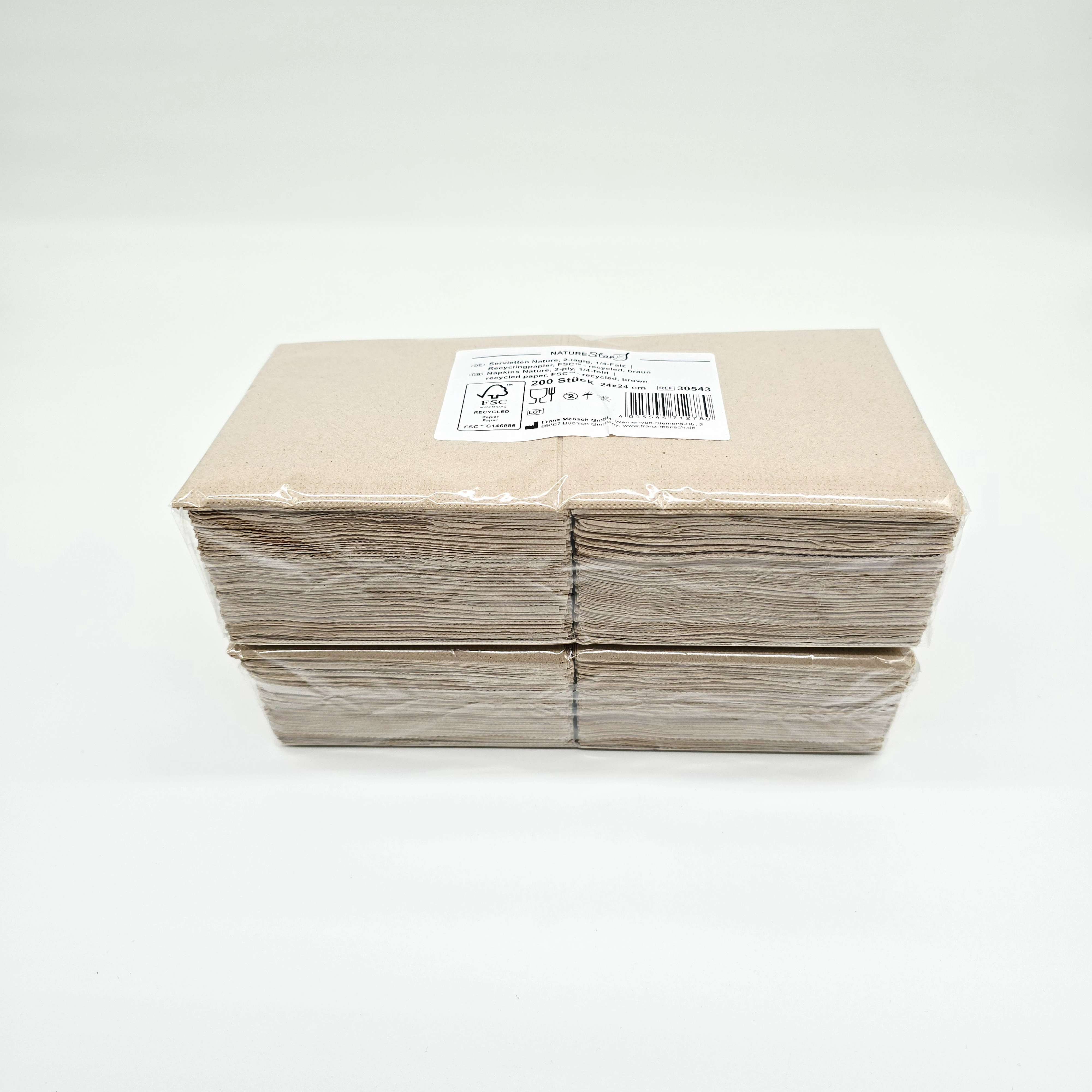 Cocktail-Servietten Recycling – 1/8-Falz, 500 Stück | Nachhaltige Servietten für Bars & Events