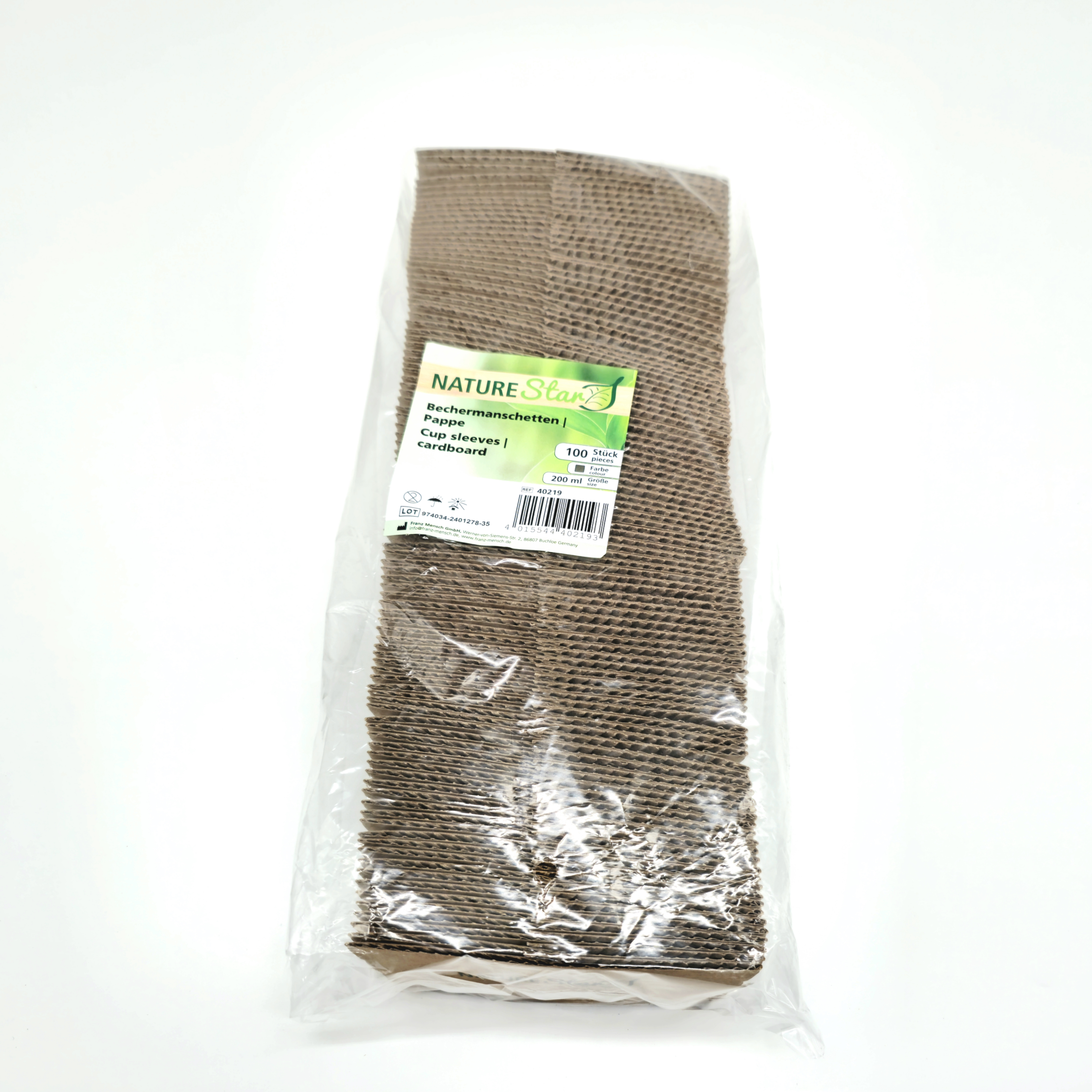 Bechermanschette – Karton, 500 Stück | Hitzeschutz für Coffee-To-Go-Becher